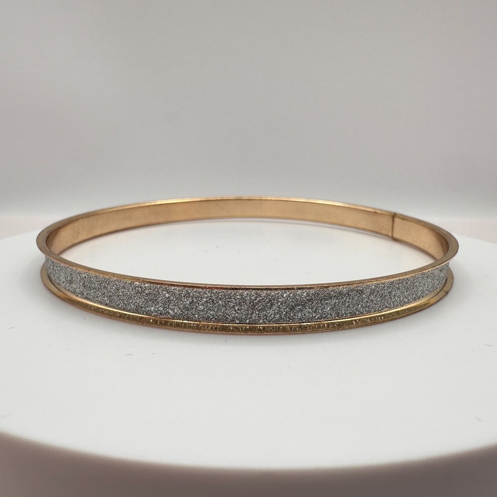 Vintage 90s Y2K Silver Glitter Gold Tone Bracelet Classic Women's Jewelry